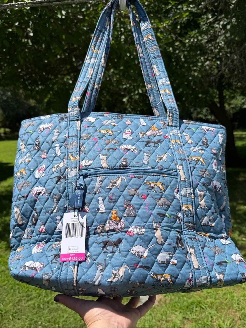 Vera Bradley Vera Tote Cat’s Meow Rare Retired Print NWT